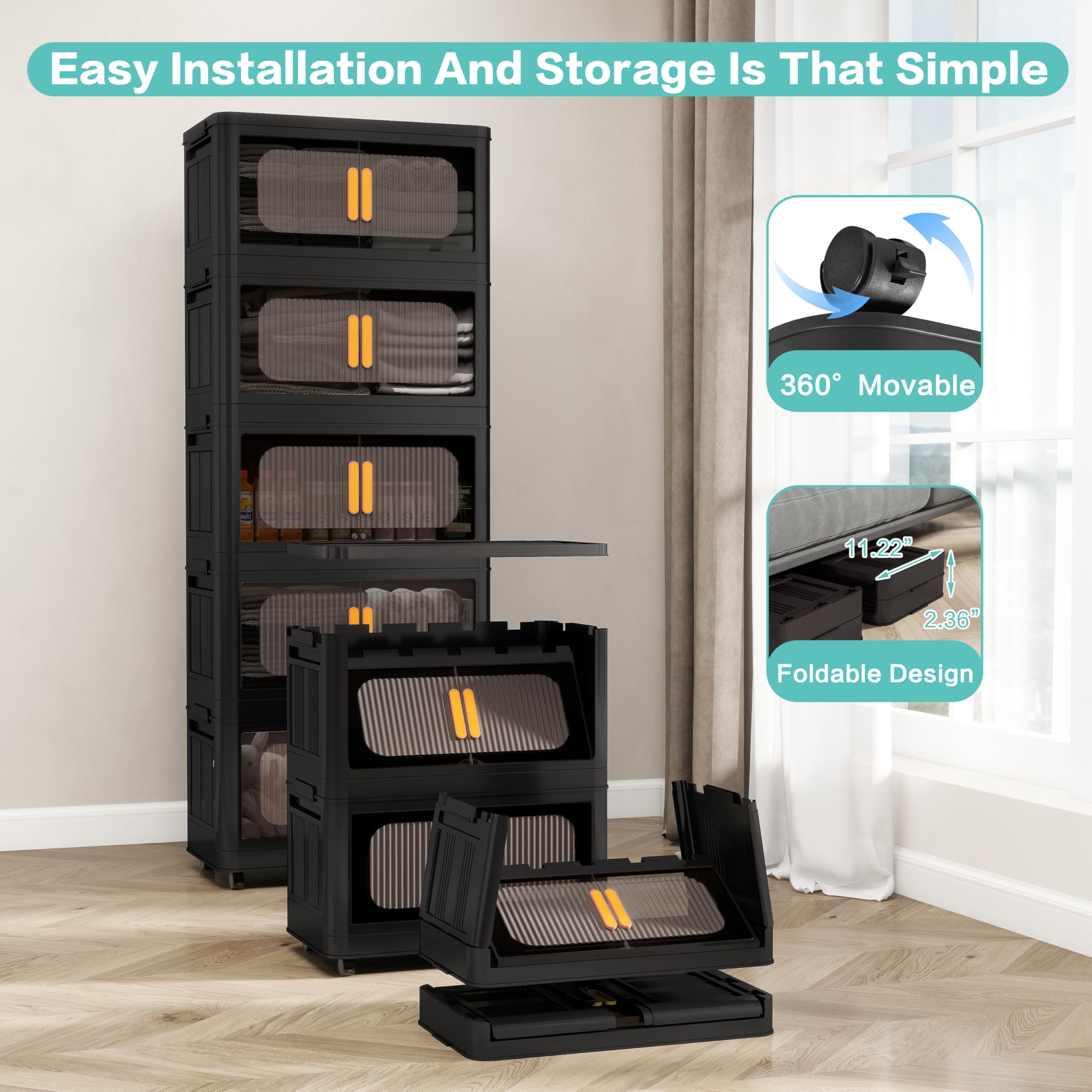 Amazon.com - GOLINYOUBIZ Foldable Storage Cabinet，Plastic Cabinet